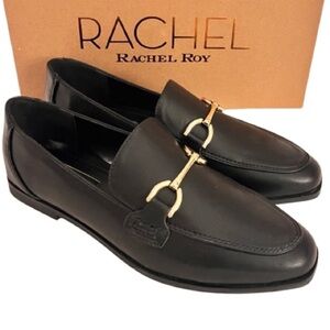 🆕- RACHEL by Rachel Roy-Classic Black Loafer with Gold Riding Bit. Size: 9